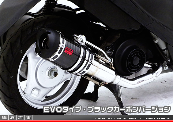 アドレスV50・レッツ4（O2センサー非装着モデル）用 ZZRタイプマフラー EVOタイプ ブラックカーボンバージョン