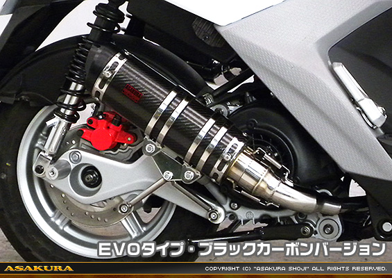 BW'S R125・BW’S125【EBJ-SEA6J】用 DDRタイプマフラー EVOタイプ ブラックカーボンバージョン