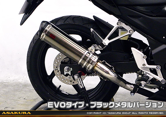 CB250F【'14〜】用 TTRタイプマフラー EVOタイプ ブラックメタルバージョン