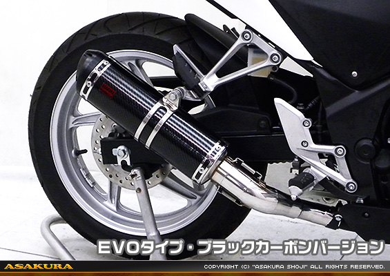 CBR250R【'11〜'13】用 TTRタイプマフラー EVOタイプ ブラックカーボンバージョン