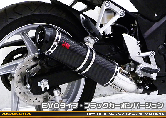 CBR250R【'11〜'13】用 TTRタイプマフラー EVOタイプ ブラックカーボンバージョン