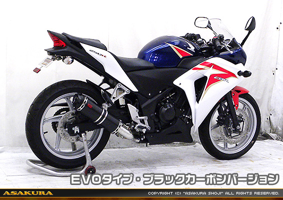 CBR250R【'11〜'13】用 TTRタイプマフラー EVOタイプ ブラックカーボンバージョン