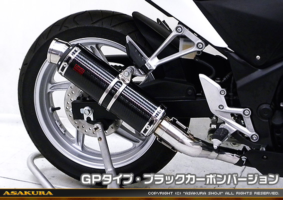 CBR250R【'11〜'13】用 TTRタイプマフラー GPタイプ ブラックカーボンバージョン