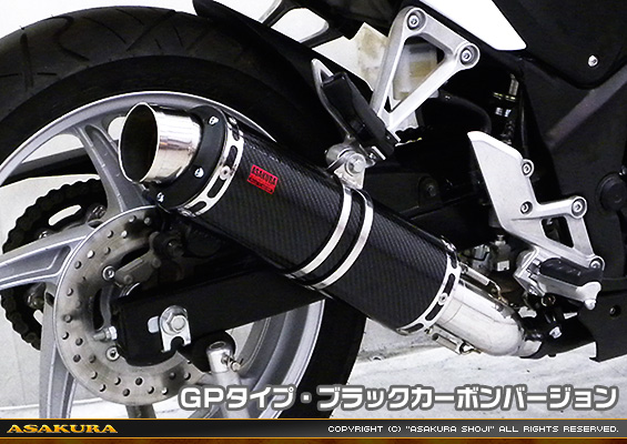 CBR250R【'11〜'13】用 TTRタイプマフラー GPタイプ ブラックカーボンバージョン