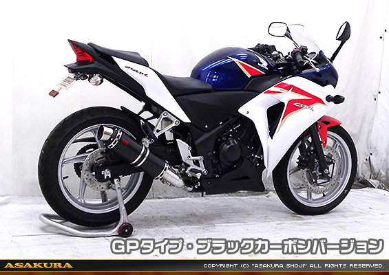 CBR250R【'11〜'13】用 TTRタイプマフラー GPタイプ ブラックカーボンバージョン