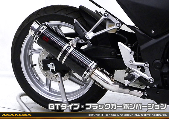 CBR250R【'11〜'13】用 TTRタイプマフラー GTタイプ ブラックカーボンバージョン