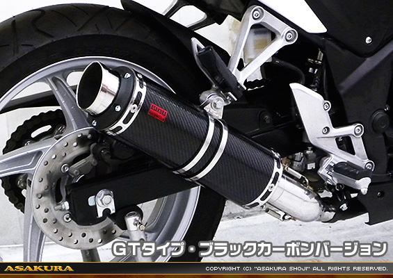 CBR250R【'11〜'13】用 TTRタイプマフラー GTタイプ ブラックカーボンバージョン