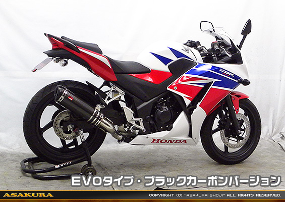 CBR250R【'14〜】用 TTRタイプマフラー EVOタイプ ブラックカーボンバージョン