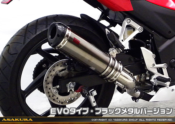 CBR250R【'14〜】用 TTRタイプマフラー EVOタイプ ブラックメタルバージョン