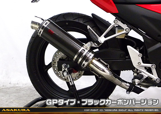CBR250R【'14〜】用 TTRタイプマフラー GPタイプ ブラックカーボンバージョン