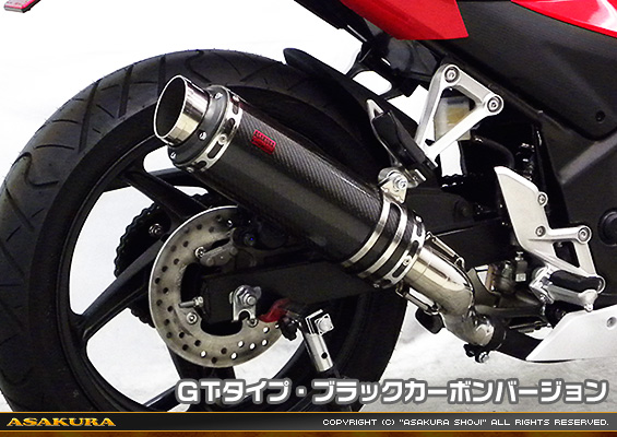 CBR250R【'14〜】用 TTRタイプマフラー GTタイプ ブラックカーボンバージョン