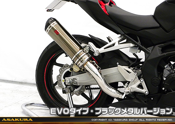 CBR250RR用 TTRタイプマフラー EVOタイプ ブラックメタルバージョン