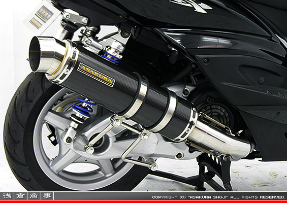 シグナスX【1型】【台湾仕様：SE12J（5TY）／国内仕様：SE12J（5UA）】用 GGタイプマフラー レーシングタイプ ブラックカーボン
