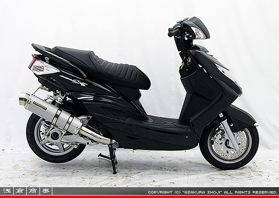 シグナスX【1型】【台湾仕様：SE12J（5TY）／国内仕様：SE12J（5UA）】用 GGタイプマフラー レーシングタイプ ホワイトカーボン