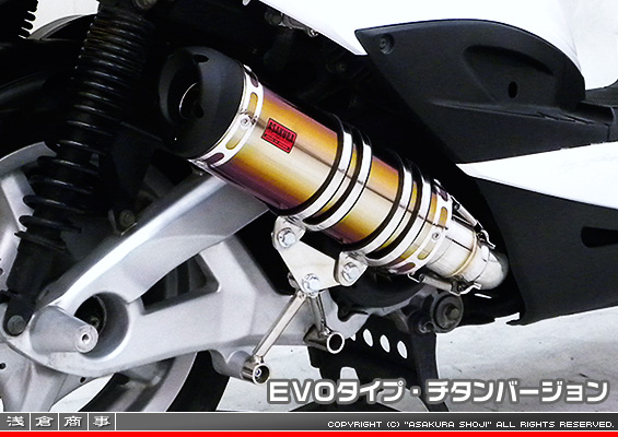 シグナスX【2型】【台湾仕様：SE36・SE37・SE461〜SE464／国内仕様：SE44J（28S）】用 DDRタイプマフラー EVOタイプ チタンバージョン