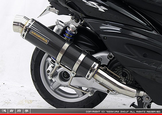 シグナスX【3型】【台湾仕様：SE465-1MS／国内仕様：SE44J（1YP）】用 GGタイプマフラー レーシングタイプ ブラックカーボン