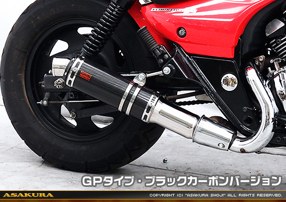 エリミネーター250V用 TTRタイプマフラー GPタイプ ブラックカーボンバージョン