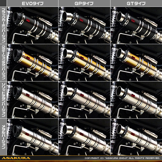 MF12フォルツァ Si用 TTRタイプマフラー バリエーション