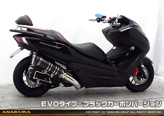 MF12フォルツァ Si用 TTRタイプマフラー EVOタイプ ブラックカーボンバージョン