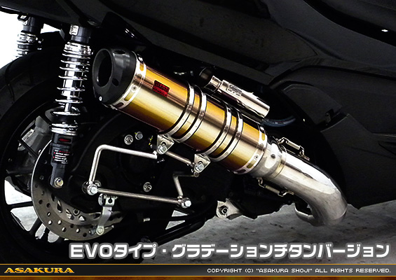 MF12フォルツァ Si用 TTRタイプマフラー EVOタイプ グラデーションチタンバージョン