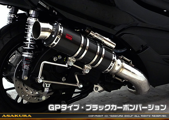 MF12フォルツァ Si用 TTRタイプマフラー GPタイプ ブラックカーボンバージョン