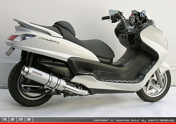 グランドマジェスティ250用 GGタイプマフラー BSタイプ ホワイトカーボン