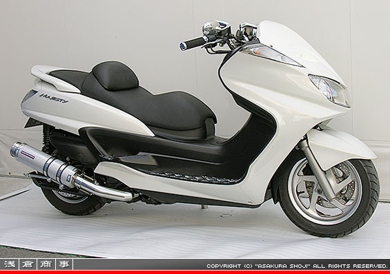 グランドマジェスティ250用 GGタイプマフラー BSタイプ ホワイトカーボン
