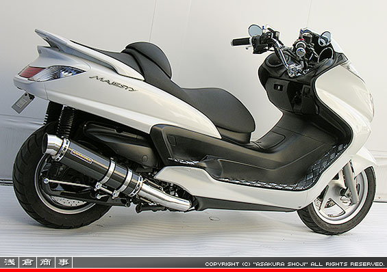 グランドマジェスティ250用 GGタイプマフラー レーシングタイプ ブラックカーボン