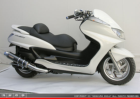 グランドマジェスティ250用 GGタイプマフラー レーシングタイプ ブラックカーボン