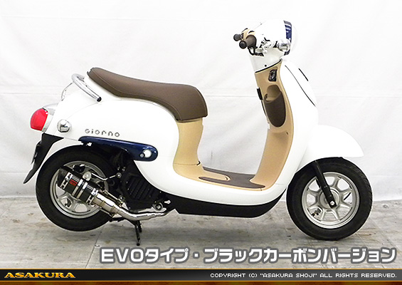ジョルノ（AF77）用 ZZRタイプマフラー EVOタイプ ブラックカーボンバージョン