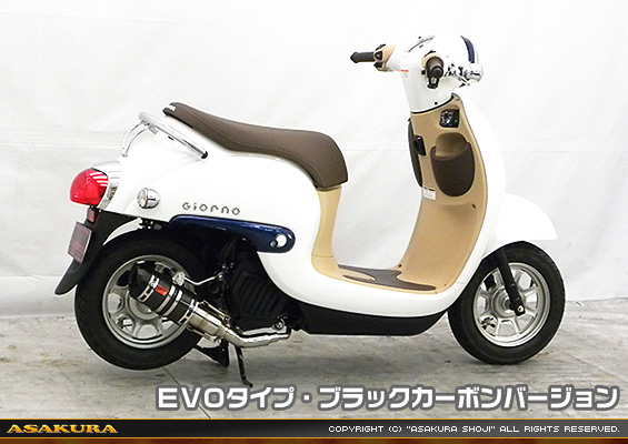 ジョルノ（AF77）用 ZZRタイプマフラー EVOタイプ ブラックカーボンバージョン