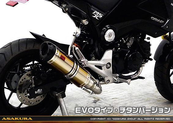 【1型】グロム（MSX125）用 DDRダウンタイプマフラー EVOタイプ チタンバージョン【フルエキゾースト】
