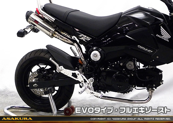 【1型】グロム（MSX125）用 DDRデュアルタイプマフラー EVOタイプ【フルエキゾースト】