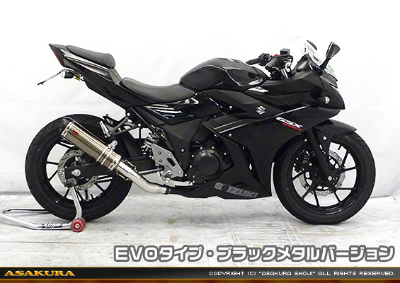 GSX250R用 TTRタイプマフラー EVOタイプ ブラックメタルバージョン