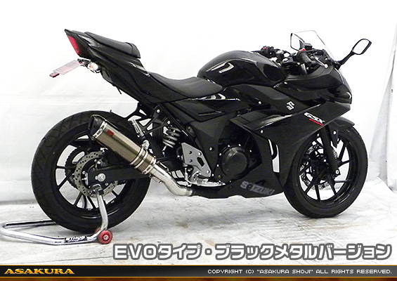 GSX250R用 TTRタイプマフラー EVOタイプ ブラックメタルバージョン
