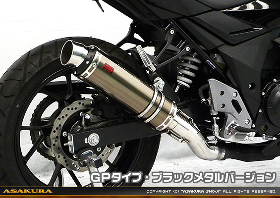 GSX250R用 TTRタイプマフラー GPタイプ ブラックメタルバージョン