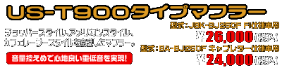 250TR用 US-T900タイプマフラー 車体型式：JBK-BJ250F・FI仕様車用￥26,000（税込）／型式：BA-BJ250F・キャブレター仕様車用￥24,000（税込）