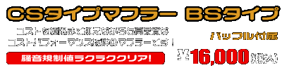 エイプ50（キャブレター仕様車）用 CSタイプマフラー BSタイプ ￥16,000（税込）