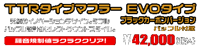 CBR250R【'11〜'13】用 TTRタイプマフラー EVOタイプ ブラックカーボンバージョン ￥42,000（税込）