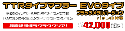 CBR250R【'11〜'13】用 TTRタイプマフラー EVOタイプ ブラックメタルバージョン ￥42,000（税込）