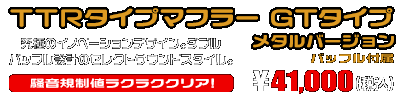 CBR250RR用 TTRタイプマフラー GTタイプ メタルバージョン ￥41,000（税込）
