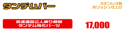 シグナスX【7型】【8BJ-SEM5J】用 タンデムバー ￥17,000（税込）