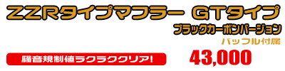 ジョグ／ジョグデラックス【2BH-AY01】用 ZZRタイプマフラー GTタイプ ブラックカーボンバージョン ￥43,000（税込）