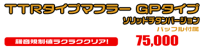 マジェスティS【JBK-SG28J】（SMAX【SG271】）用 TTRタイプマフラー GPタイプ ソリッドチタンバージョン ￥75,000（税込）