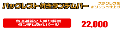PCX HYBRID【2AJ-JF84】用 バックレスト付きタンデムバー ￥22,000（税込）