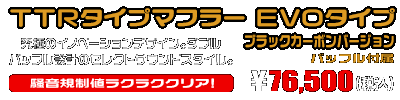 TMAX530【 SJ12J・SJ091・SJ092 】用 TTRタイプマフラー EVOタイプ ブラックカーボンバージョン ￥76,500（税込）