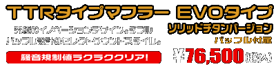 TMAX530【 SJ12J・SJ091・SJ092 】用 TTRタイプマフラー EVOタイプ ソリッドチタンバージョン ￥76,500（税込）