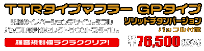 TMAX530【 SJ12J・SJ091・SJ092 】用 TTRタイプマフラー GPタイプ ソリッドチタンバージョン ￥76,500（税込）