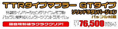 TMAX530【 SJ12J・SJ091・SJ092 】用 TTRタイプマフラー GTタイプ ソリッドチタンバージョン ￥76,500（税込）