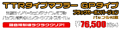 TMAX530【2BL-SJ15J】用 TTRタイプマフラー GPタイプ ブラックカーボンバージョン ￥76,500（税込）